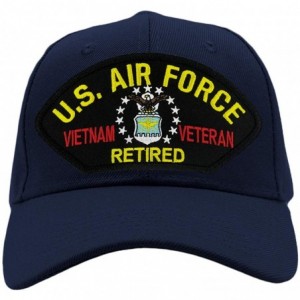 Baseball Caps US Air Force Retired - Vietnam Veteran Hat/Ballcap Adjustable One Size Fits Most - Navy Blue - CA18OQ2W52E $43.99
