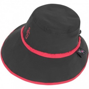 Rain Hats Women's Golf Rain Hat - Black/Red - CX18UEO3IQG $69.32