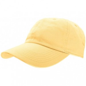 Baseball Caps Baseball Caps 100% Cotton Plain Blank Adjustable Size Wholesale LOT 12 Pack - Light Yellow - C618365WRQ2 $59.12