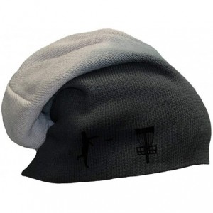 Skullies & Beanies Custom Slouchy Beanie Disc Golf Sport Embroidery Skull Cap Hats for Men & Women - Black Grey - CR18A7LLA7N...