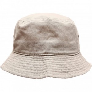 Bucket Hats Summer 100% Cotton Stone Washed Packable Outdoor Activities Fishing Bucket Hat. - Khaki - CA183GSWKQL $20.44