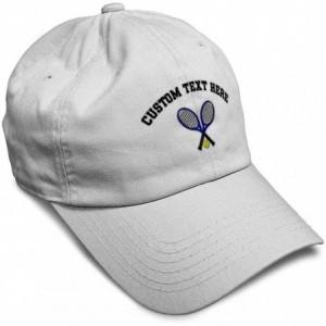 Baseball Caps Custom Soft Baseball Cap Tennis Sports B Embroidery Dad Hats for Men & Women - White - CC18SKR07C4 $44.75