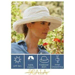 Sun Hats Women's Cotton Hat with Inner Drawstring and Upf 50+ Rating - Natural - CC1130G37CL $68.21