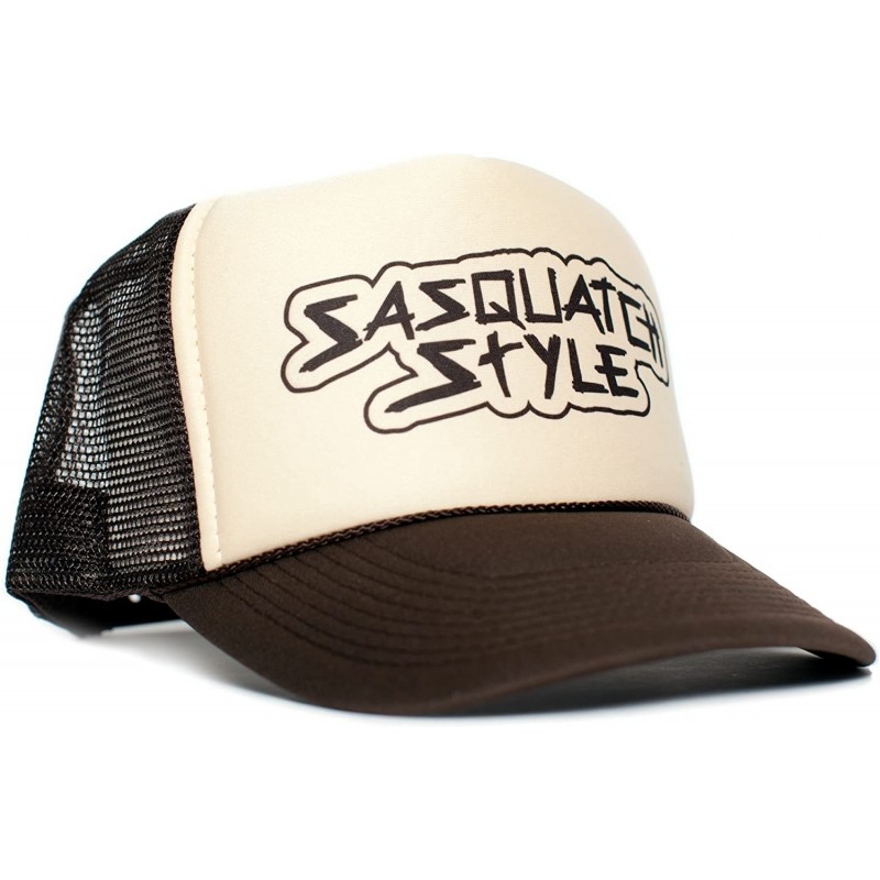 Baseball Caps Sasquatch Style Gone Squatchin Trucker hat One-Size Unisex Multi Color Selection (Tan/White/Brown) - CC12O32JGN...