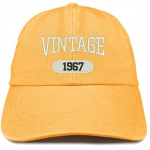 Baseball Caps Vintage 1967 Embroidered 53rd Birthday Soft Crown Washed Cotton Cap - Mango - CQ180WZ0ZOH $37.60