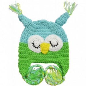 Skullies & Beanies Stretchy Crochet Animal- Bug- Football- Cupcake Hat for Baby/Toddler - One Size - Owl - Sleepy Blue & Gree...
