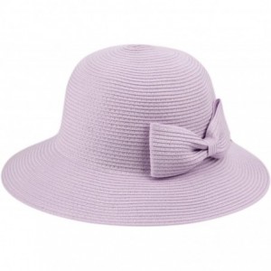 Sun Hats Womens UPF50 Foldable Summer Sun Beach Straw Hats - Fl2798lavender - CS18DA2SUO3 $40.75