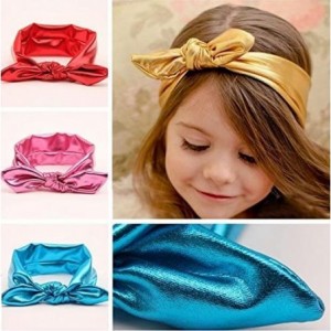 Headbands Girls Rabbit Bow Ear Hairband Headband Stretch Turban Knot Tie Head Wrap (Gold) - CC127Z4TSRV $17.11