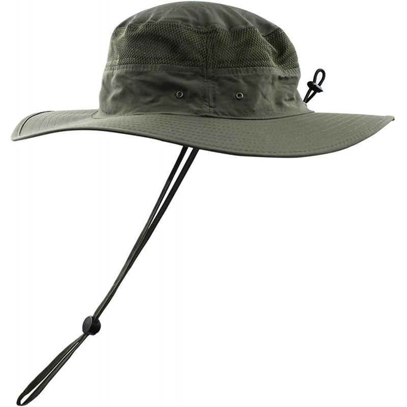 Men Summer Sun Hat UV Protection Wide Brim Mesh Bucket Hats for Outdoor ...